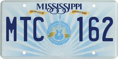 MS license plate MTC162
