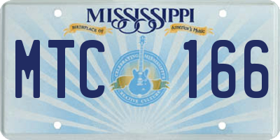 MS license plate MTC166