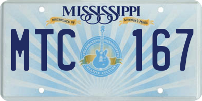 MS license plate MTC167