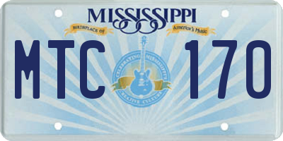 MS license plate MTC170