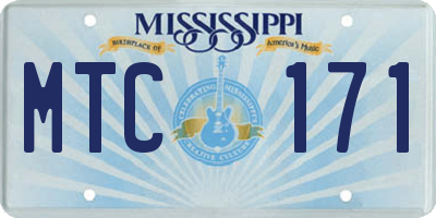 MS license plate MTC171