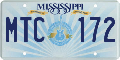 MS license plate MTC172
