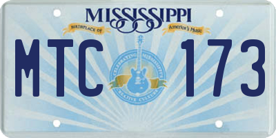 MS license plate MTC173