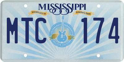 MS license plate MTC174