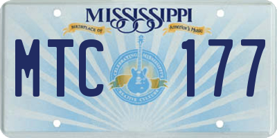 MS license plate MTC177