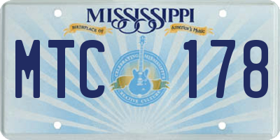 MS license plate MTC178