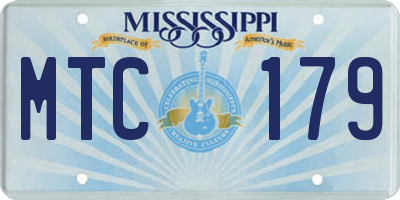 MS license plate MTC179