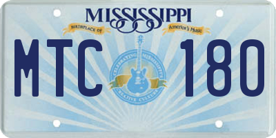 MS license plate MTC180