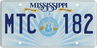 MS license plate MTC182