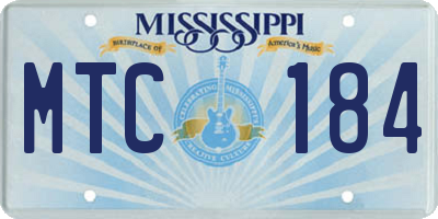 MS license plate MTC184
