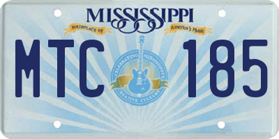 MS license plate MTC185