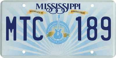 MS license plate MTC189
