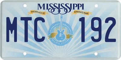 MS license plate MTC192