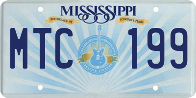 MS license plate MTC199