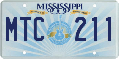 MS license plate MTC211
