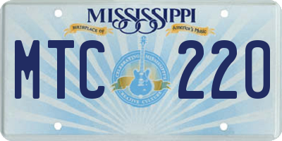 MS license plate MTC220