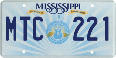 MS license plate MTC221