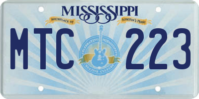 MS license plate MTC223