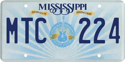 MS license plate MTC224