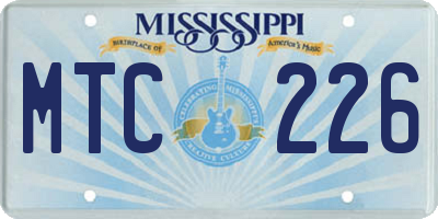 MS license plate MTC226