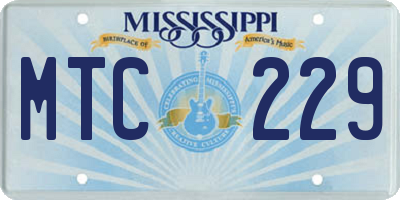 MS license plate MTC229