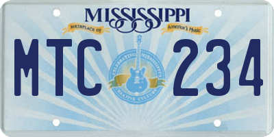 MS license plate MTC234