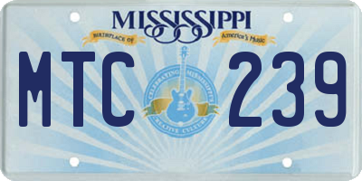 MS license plate MTC239