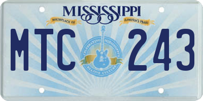 MS license plate MTC243