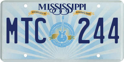 MS license plate MTC244