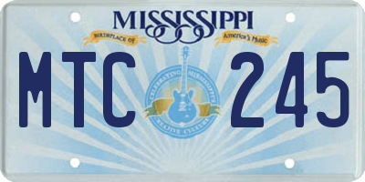 MS license plate MTC245