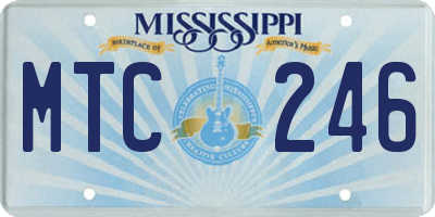 MS license plate MTC246