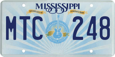 MS license plate MTC248