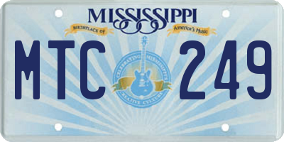 MS license plate MTC249