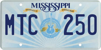 MS license plate MTC250