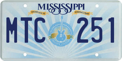 MS license plate MTC251