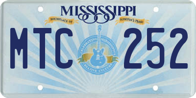 MS license plate MTC252