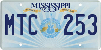 MS license plate MTC253