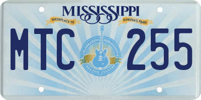MS license plate MTC255