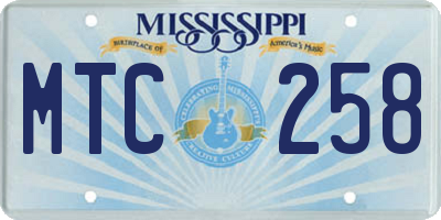 MS license plate MTC258