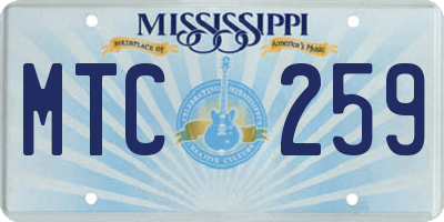 MS license plate MTC259