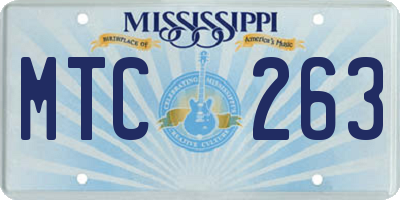 MS license plate MTC263