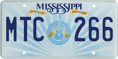 MS license plate MTC266