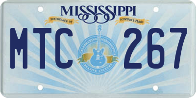 MS license plate MTC267
