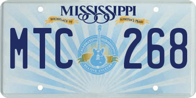MS license plate MTC268