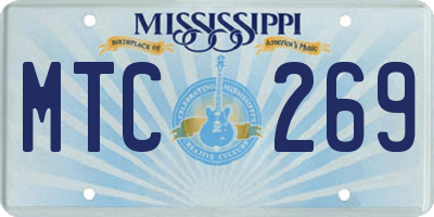 MS license plate MTC269