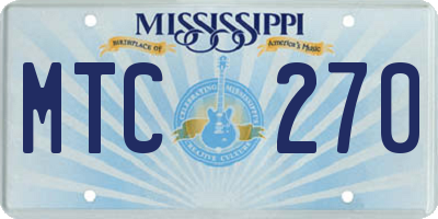 MS license plate MTC270