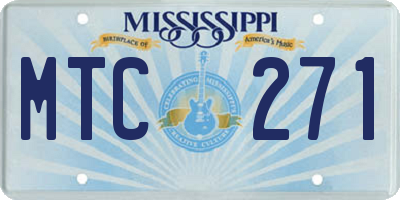 MS license plate MTC271