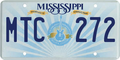 MS license plate MTC272