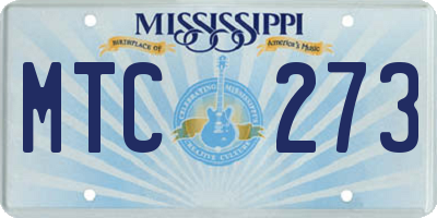 MS license plate MTC273