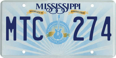 MS license plate MTC274